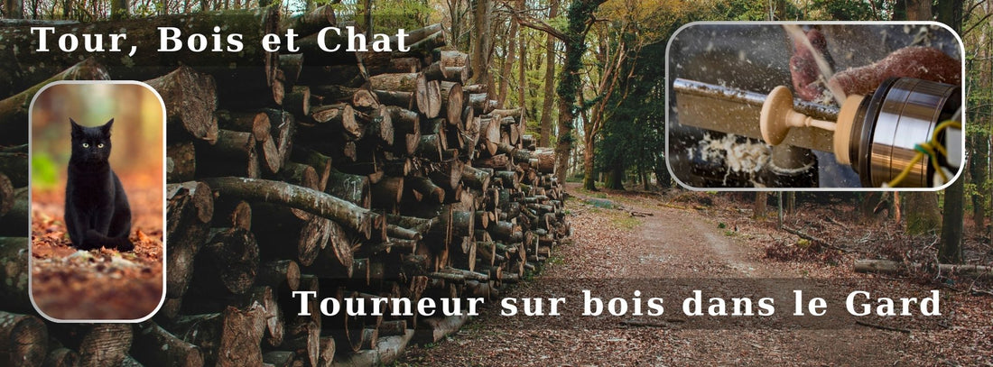 Tour, Bois et Chat entreprise individuelle. Fabrication artisanale d'objets tournés en bois en France. Fabrication d'objets tel que bols, boîtes, stylos, vases, plats, bougeoirs et autre objets de décoration.