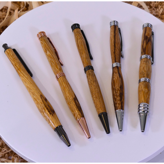 Stylos à billes avec habillage en bois de sepent